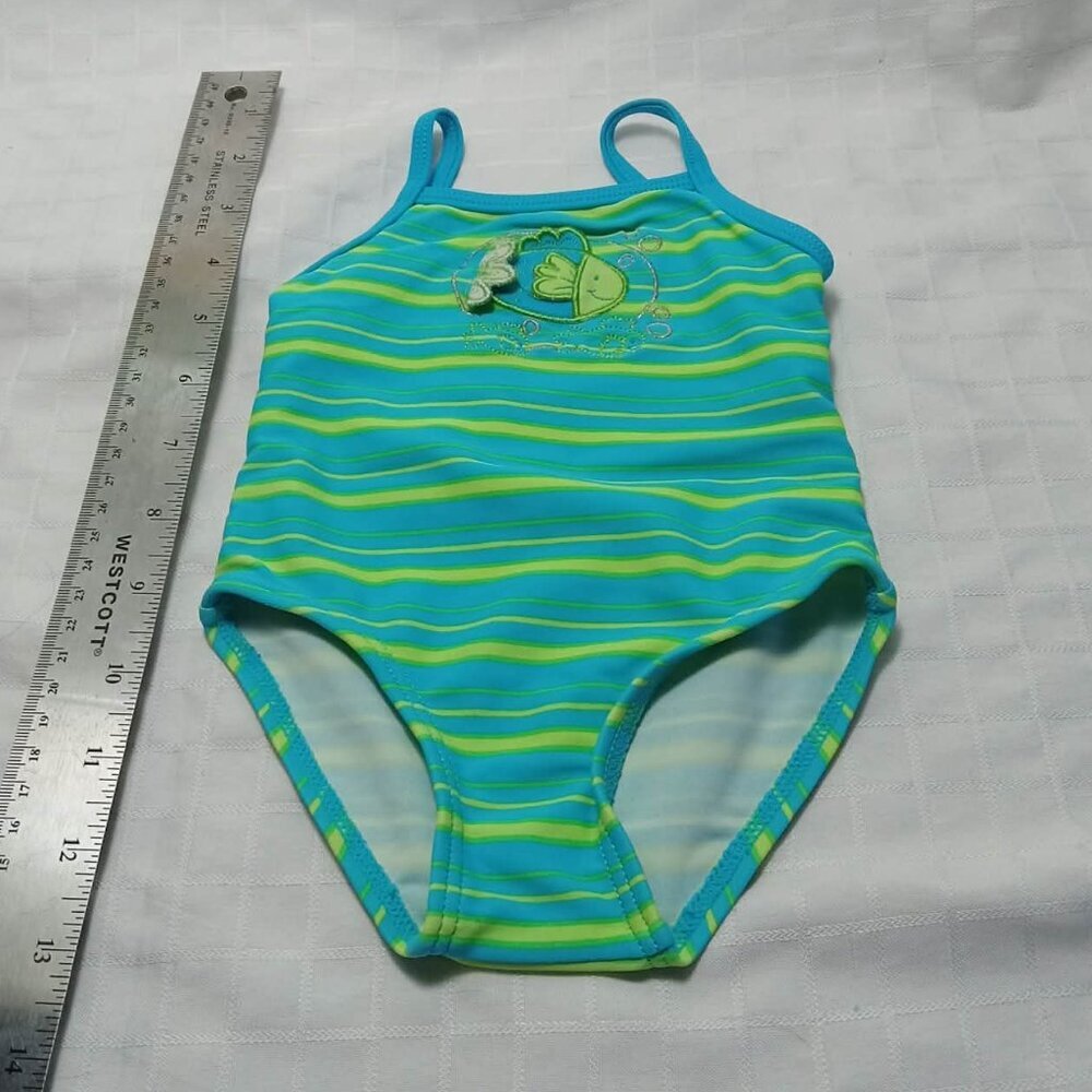 Cute blue and green swimsuit with a fish, 18 months NEW